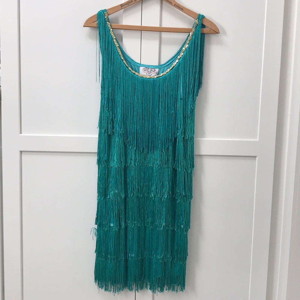 Teal flapper dress